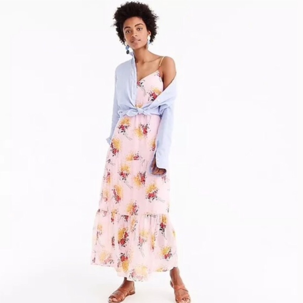 NWT J. Crew Mercantile Tiered Floral Maxi Dress Size 10T